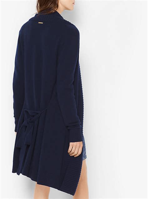 merino wool and cashmere ribbed cardigan michael kors|Michael Kors.